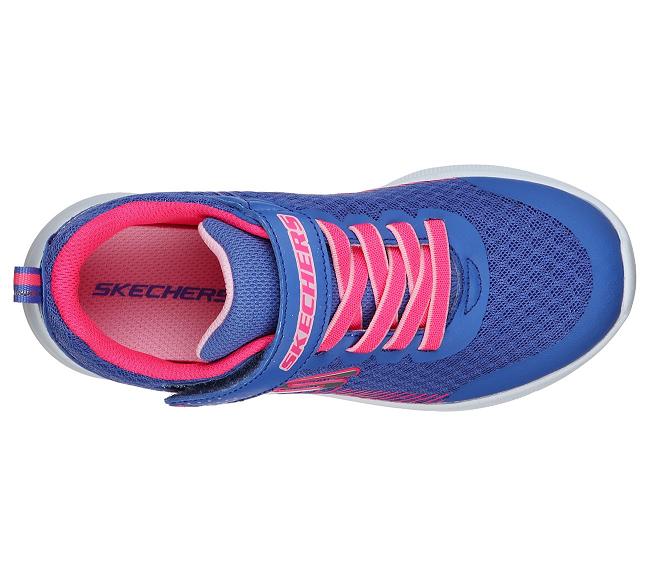 Zapatillas Skechers Con Velcro Niños - Microspec Azules PZLFK8573
